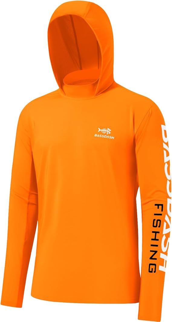 Men's UPF 50+ UV Sun Protection Long Sleeve Fishing Hoodie - Lightweight Performance Hooded Shirt
