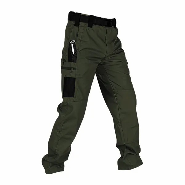 🔥Men's Solid Color Tactical Work Pants with Multiple Pockets and Zipper Closures