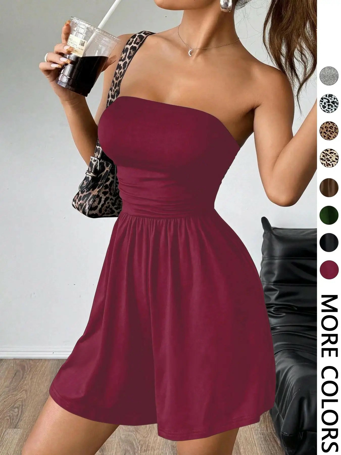 Women's Solid Color Fitted Romper, Casual Chic Fashion Romper for Summer, Women's Clothes for Daily Wear