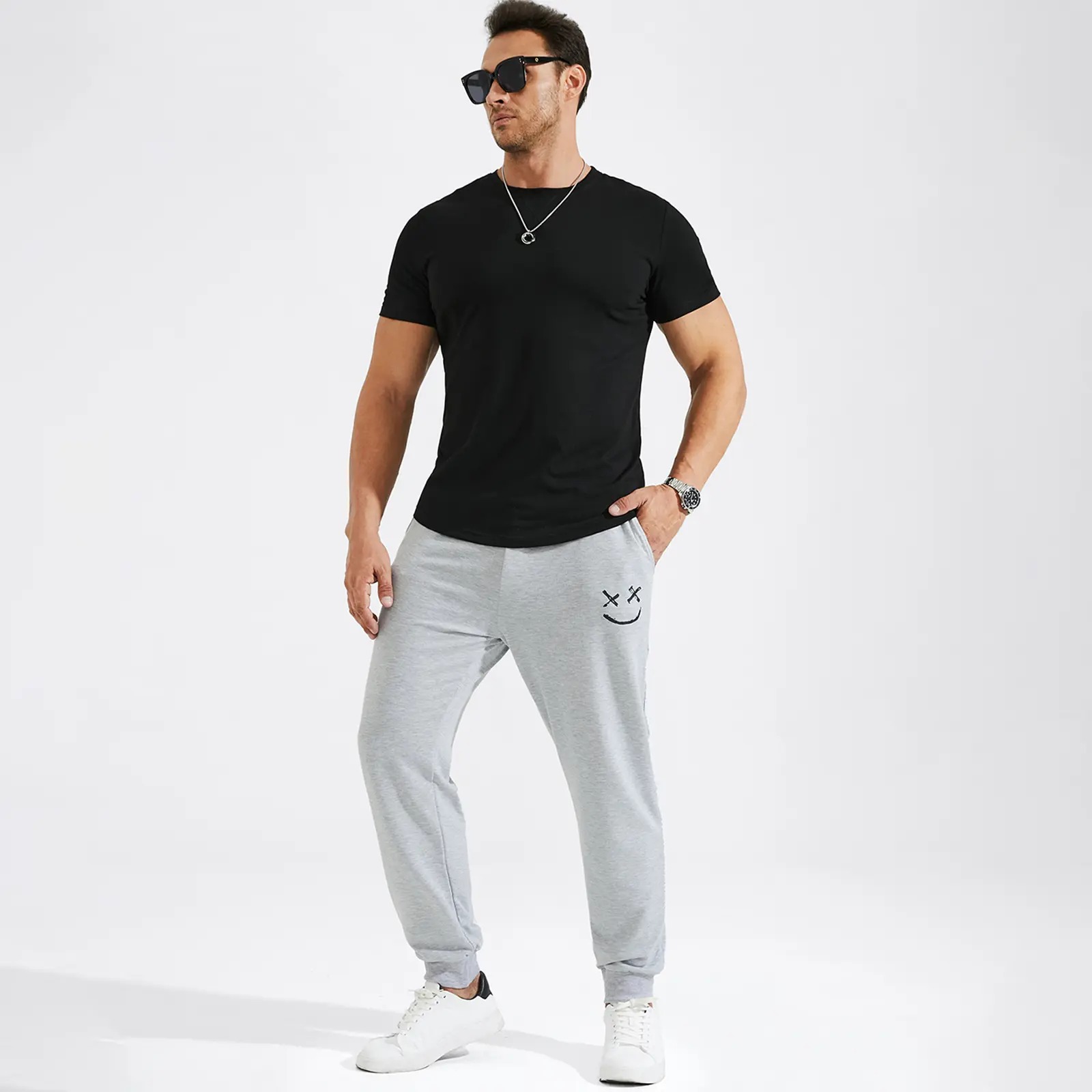 Mens Cotton Hipster Hip Hop Longline Crewneck T-Shirt,Menswear Casual Tshirt Tops