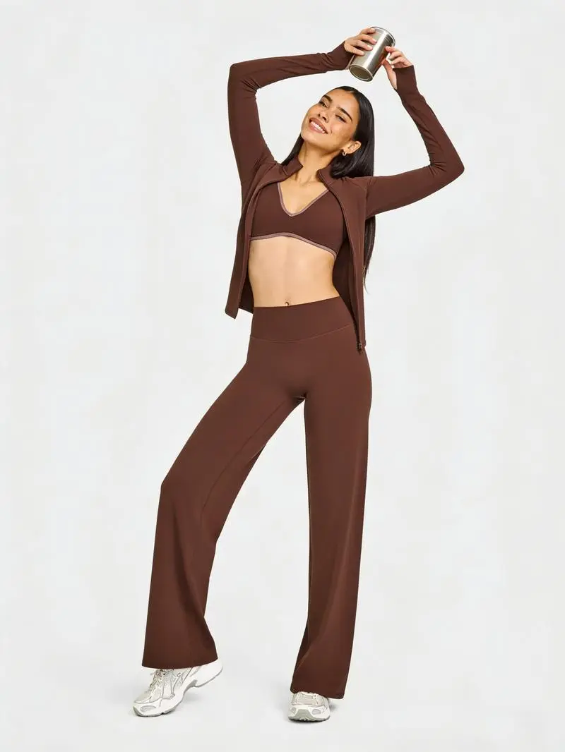 Straight Leg Bottoms Casual Pants