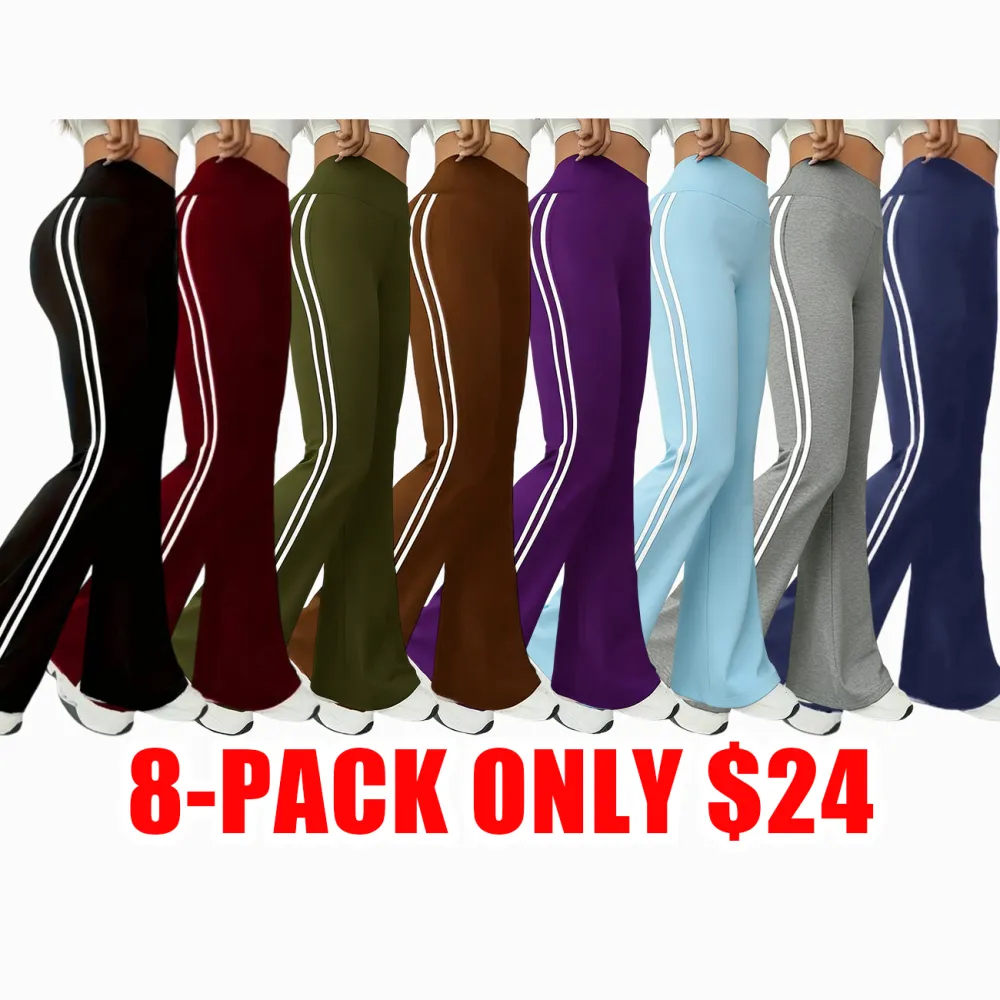 Women’s High Waist Colorblock Flared Sport Pants