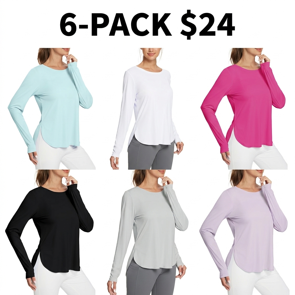 Women's Sun Shirts UPF 50+ Long Sleeve Hiking Tops Lightweight Quick Dry UV Protection Outdoor Clothing Workout Rash Guard Hiking Fishing Beach