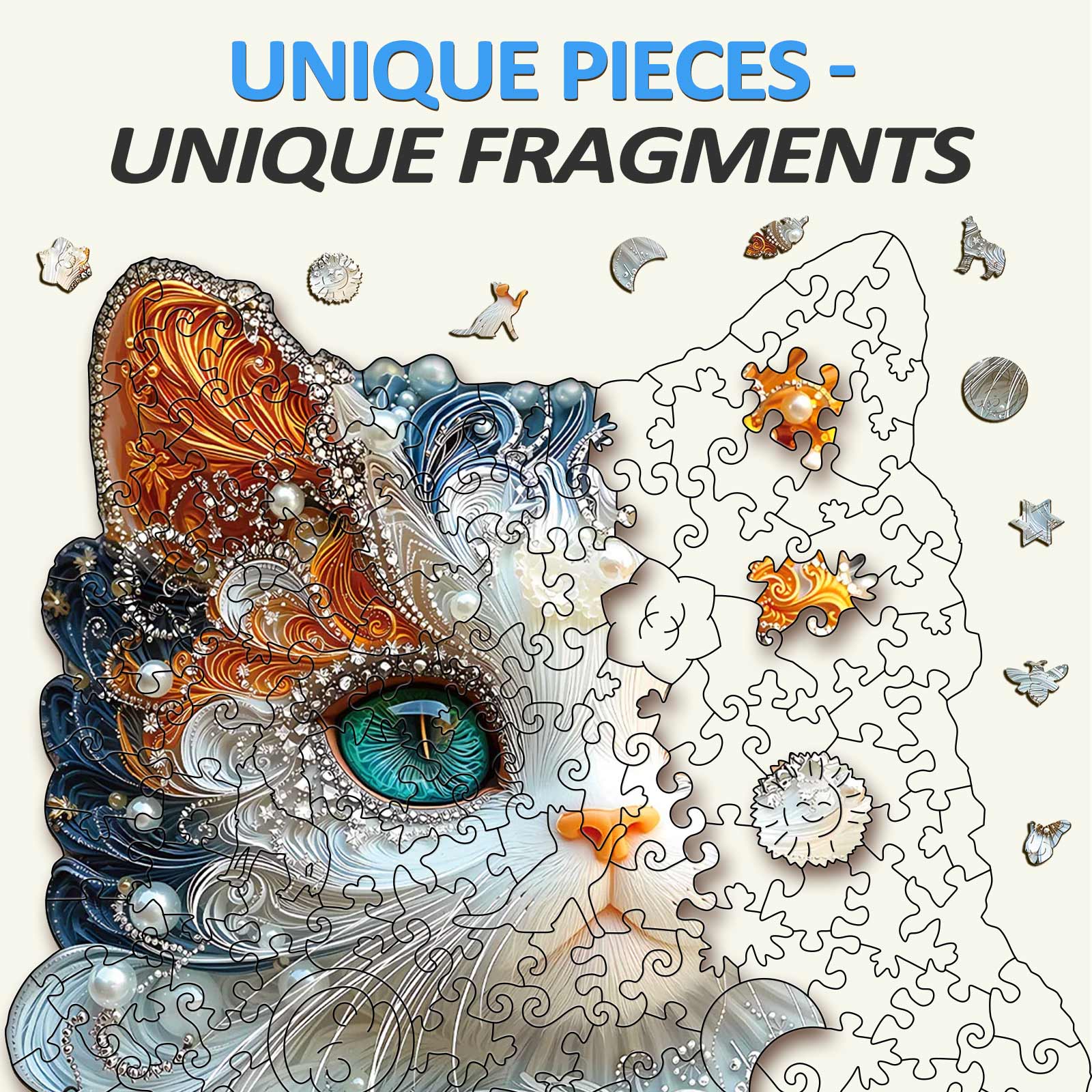 Jewelry Kitten Wooden Jigsaw Puzzle