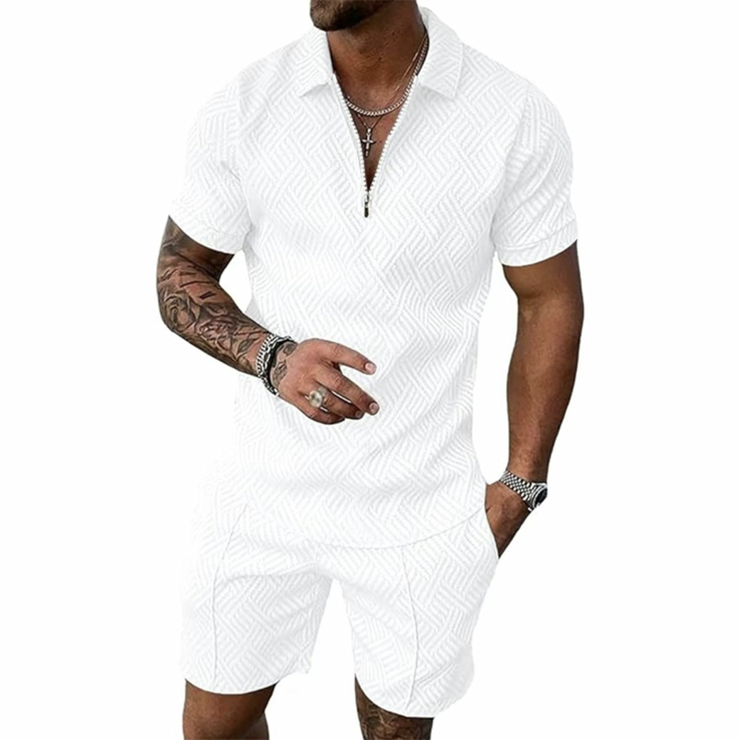 Men's Summer 2-Piece Polo & Shorts Set – Casual, Breathable Outfit