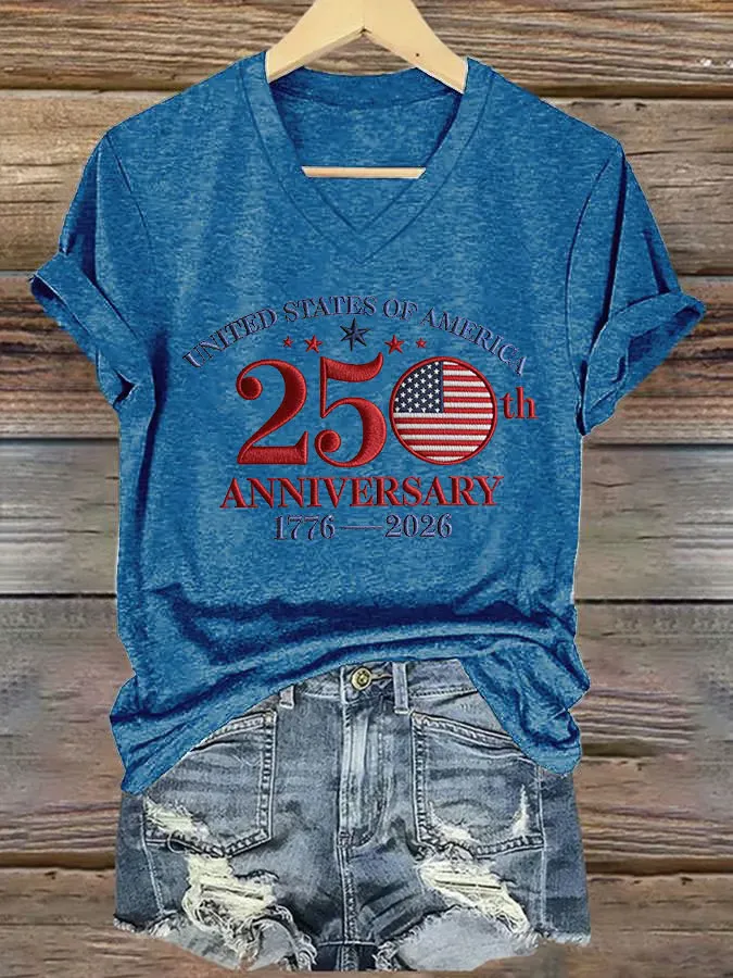 Women's 250th Anniversary Printed Casual T-Shirt