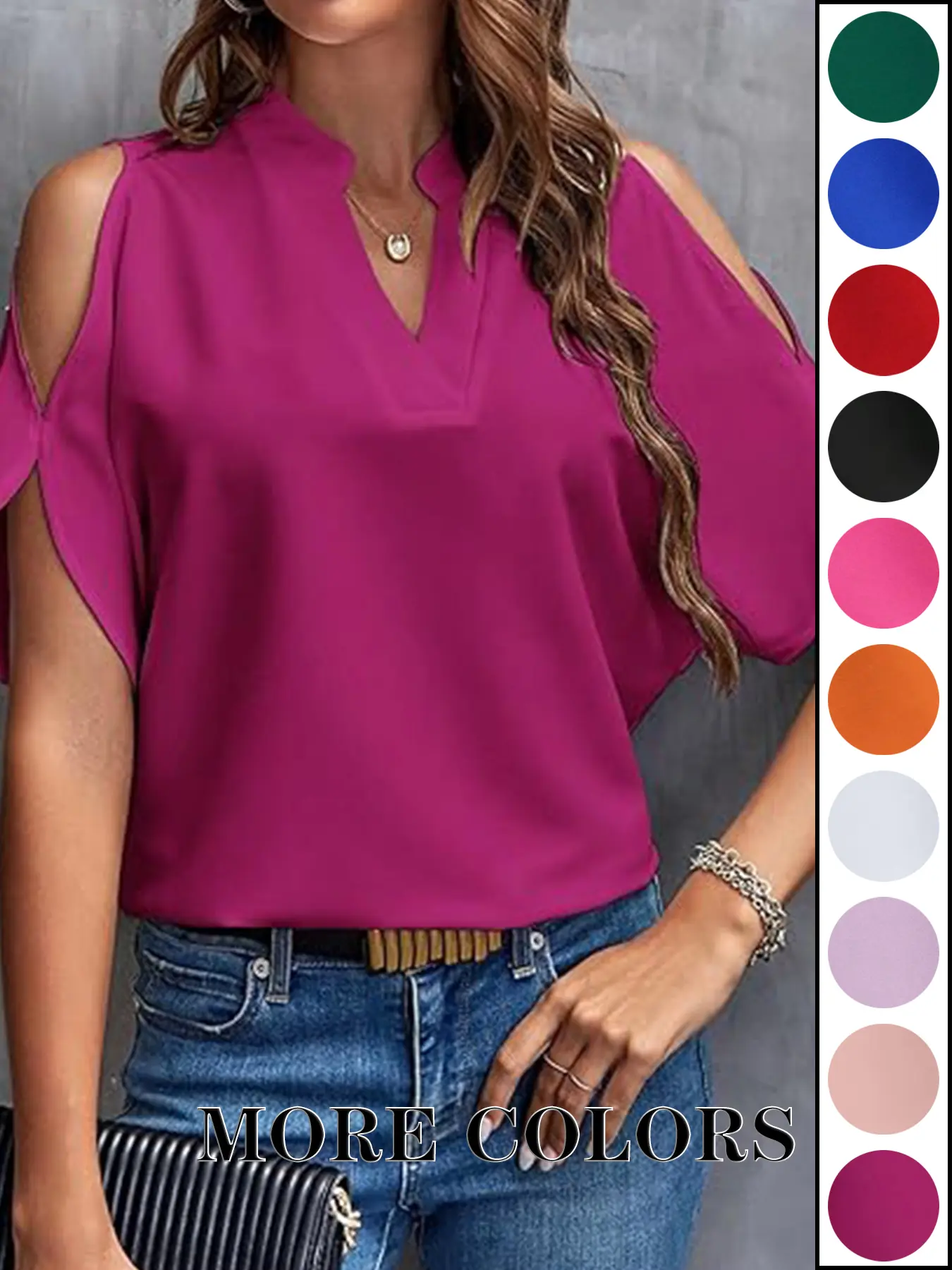 Women's Solid Color Casual Fitted T-Shirt