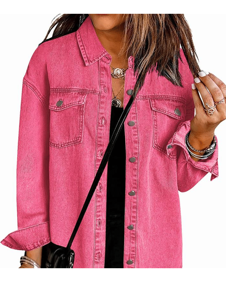 Jean Jackets for Women Ripped Fringe Denim Jean Jacket