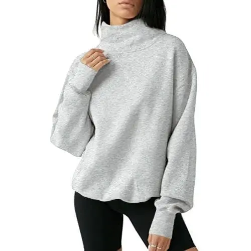 Women's Oversized Turtleneck Sweatshirt