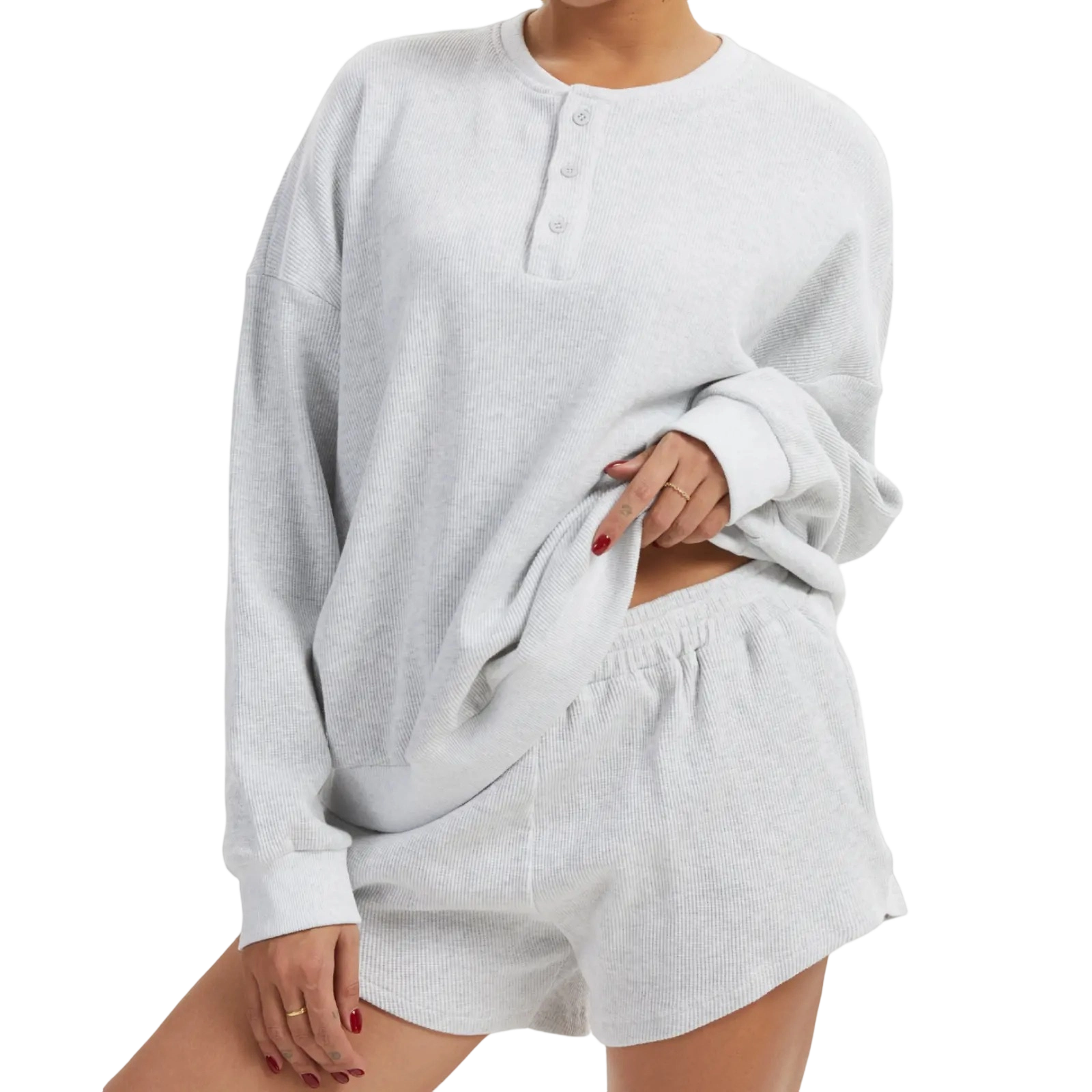 Women's Oversized Waffle Knit Lounge Set