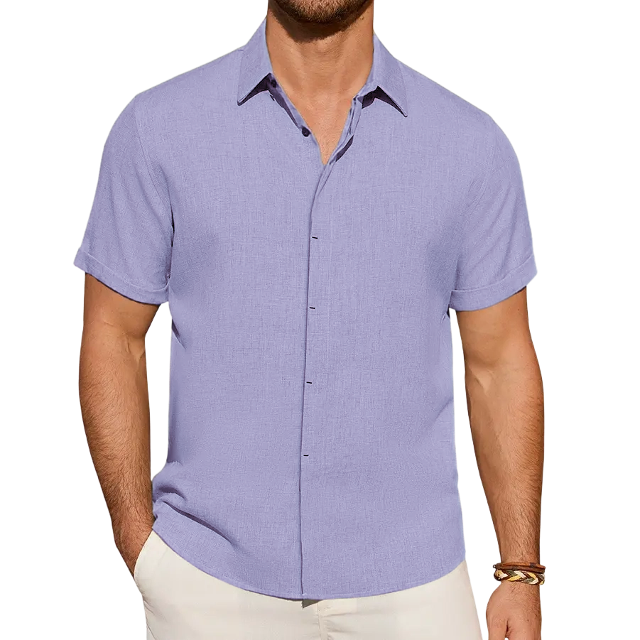 Men's Lightweight Linen Summer Button Shirt