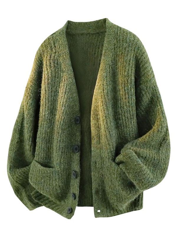 Unisex Casual Button Cashmere Warm Comfortable Sweater Jacket