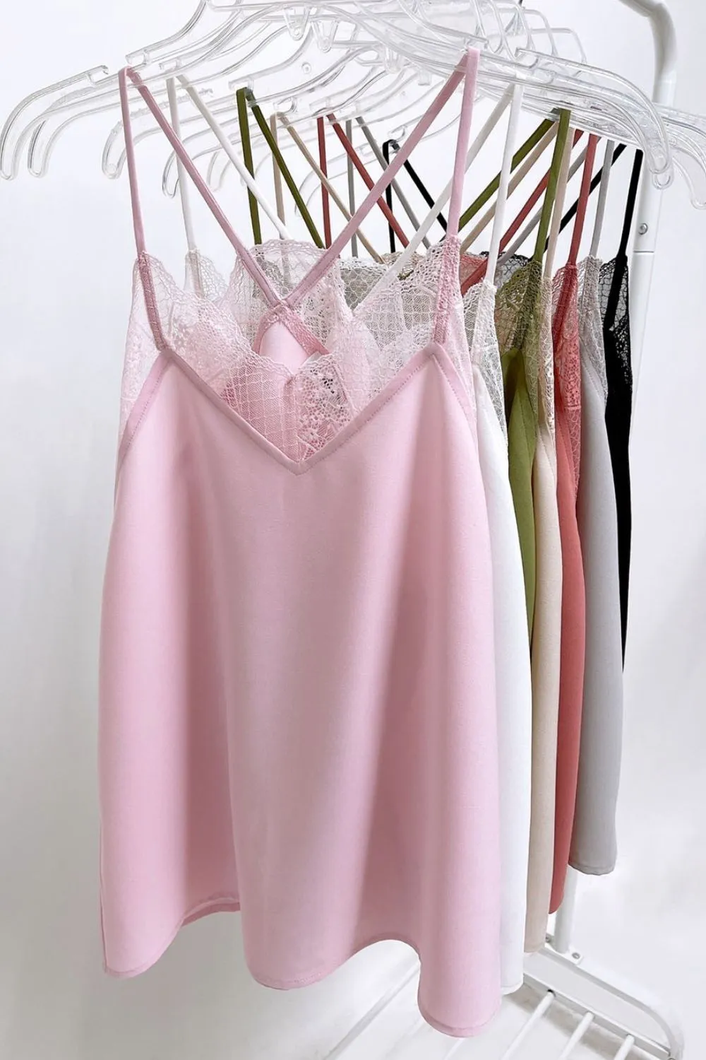 Lace Cami Solid Tank Top