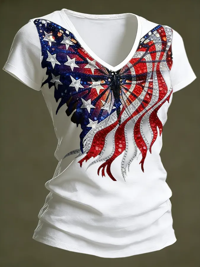 Women's casual retro patriotic 250th anniversary T-shirt