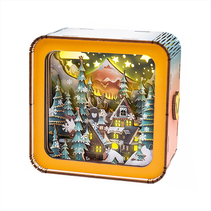 Warm Christmas Eve Kit - 3D Wooden Puzzle Night Light