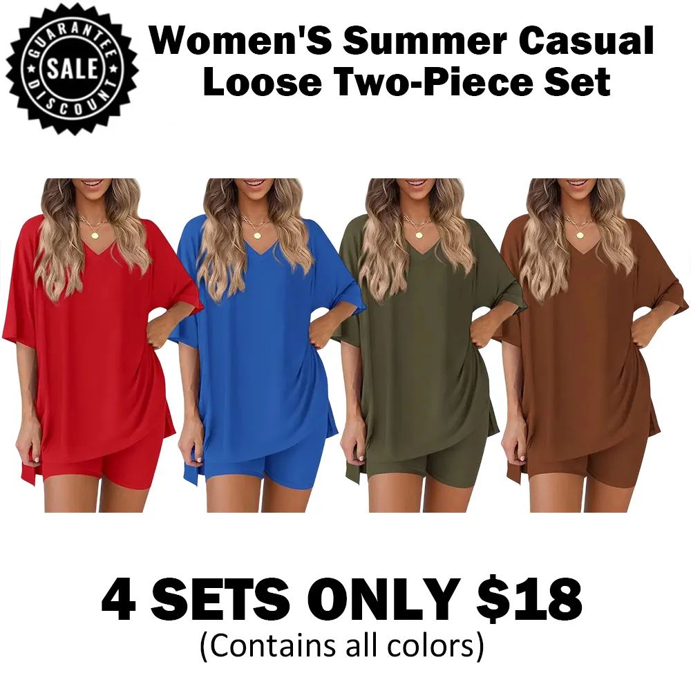 🔥Women's Casual Loose Two-Piece Set (With pocket)🔥8-Pack - All Colors Included, Only $24
