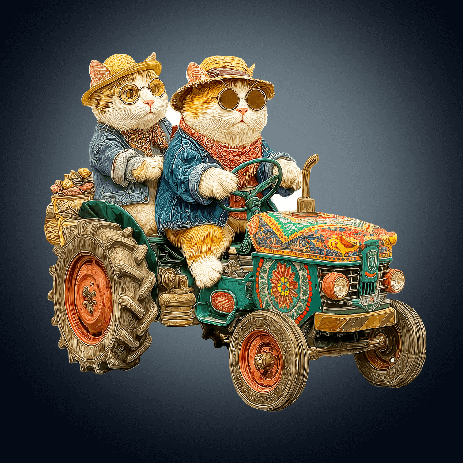 Kitten Tractor Wooden Jigsaw Puzzle