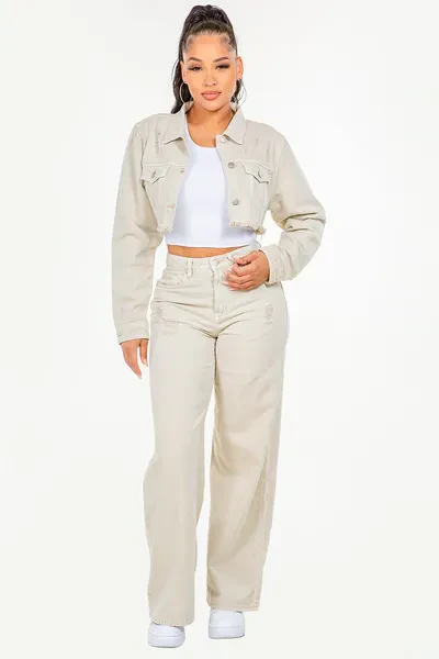 High Waist Distressed Wide Leg Jeans