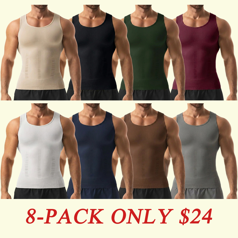 Men's Compression Tank Top - Tummy Control Body Shaper for Workout & Athletic Activewear