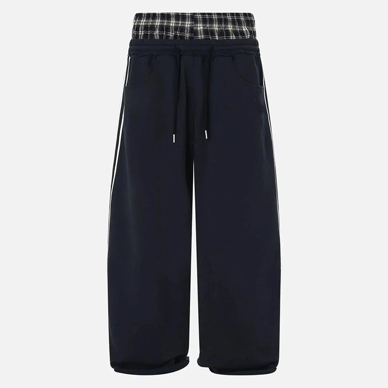 Unisex Plaid Patchwork Sweatpants