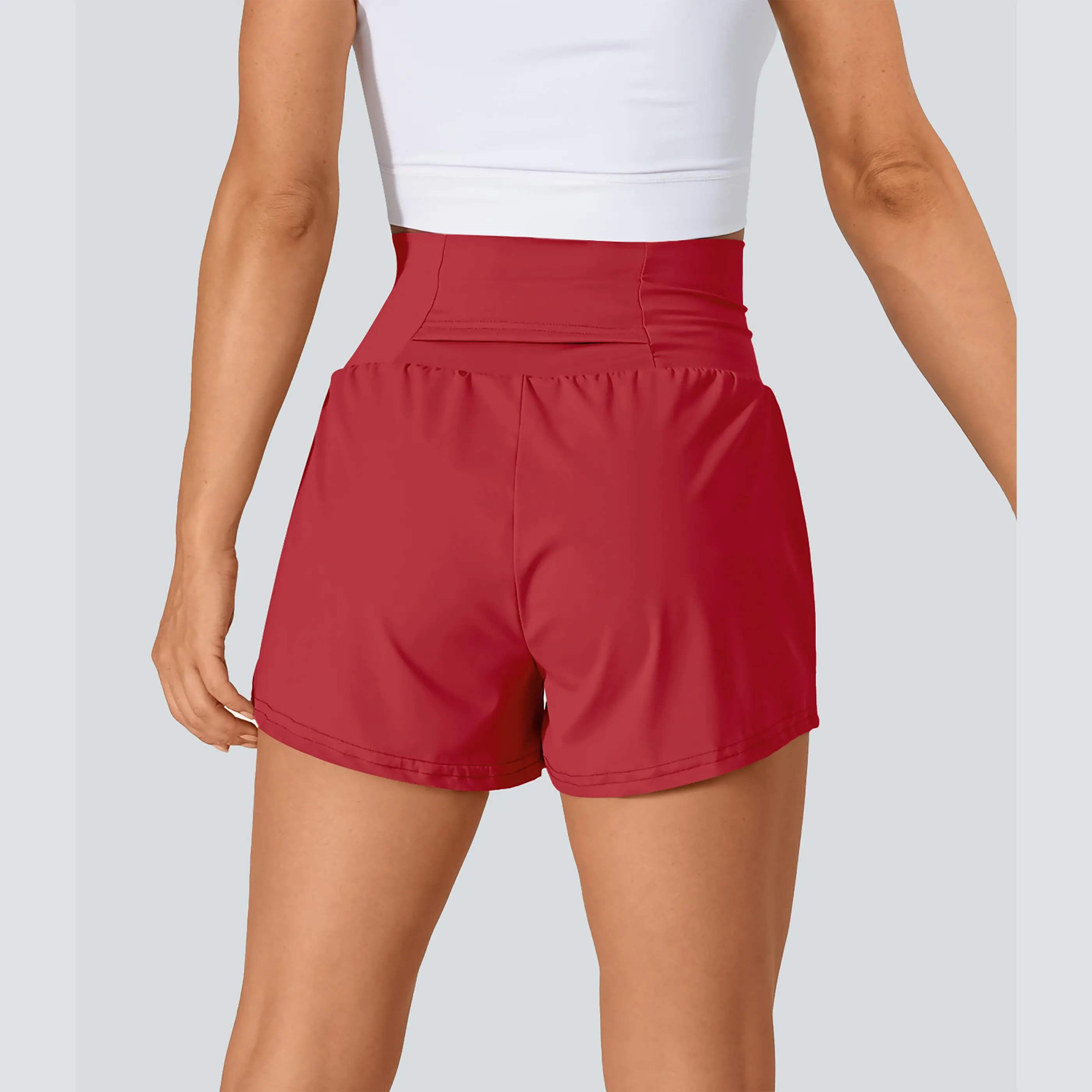 Super High Waisted Back Pocket & Side Hidden Pocket 2-in-1 Yoga Shorts 3