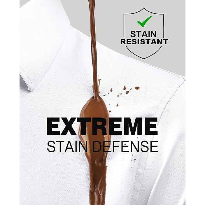 Men's Slim Fit Stain-Resistant Dress Shirts – Long Sleeve Button