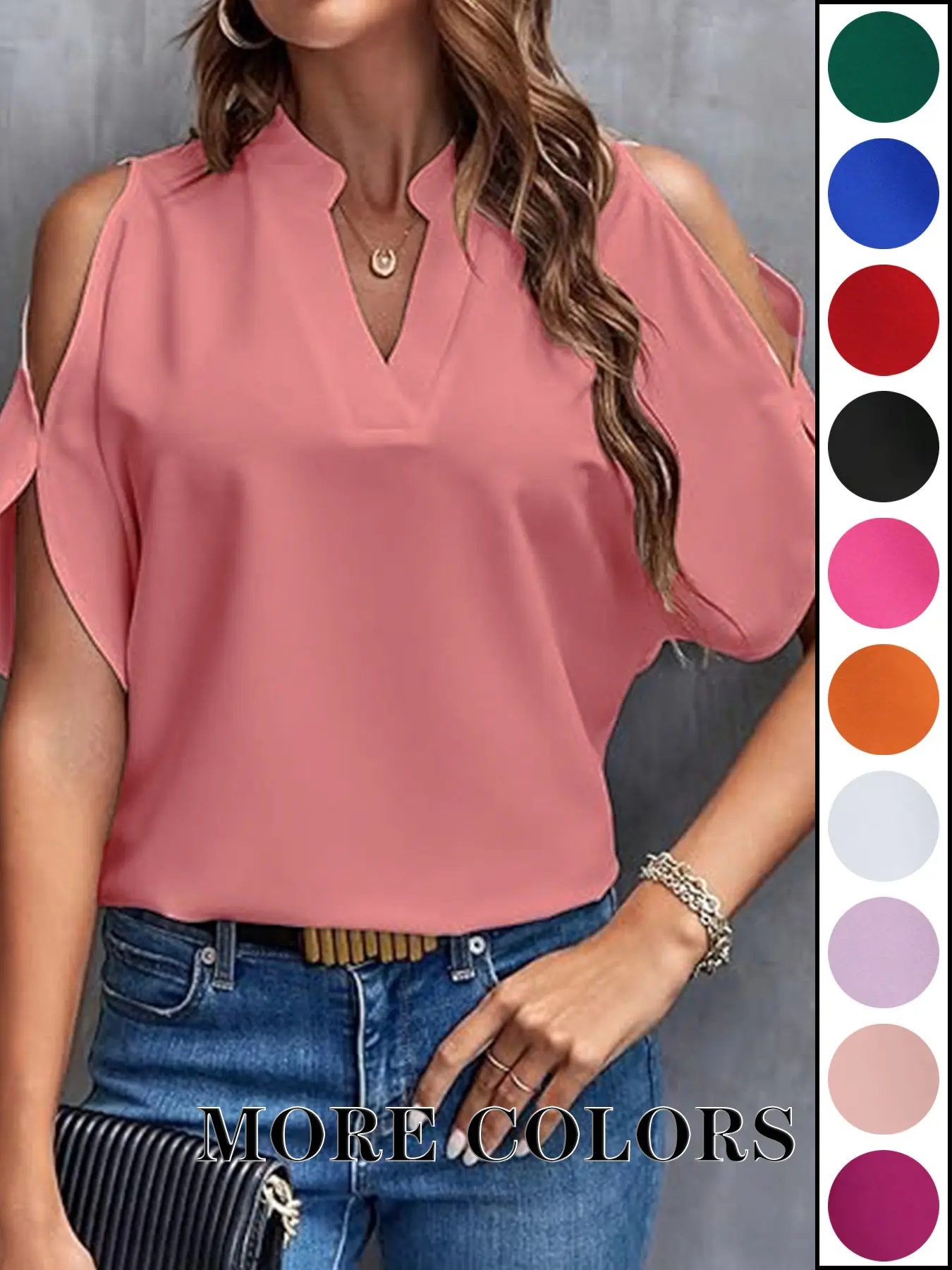 Women's Solid Color Casual Fitted T-Shirt