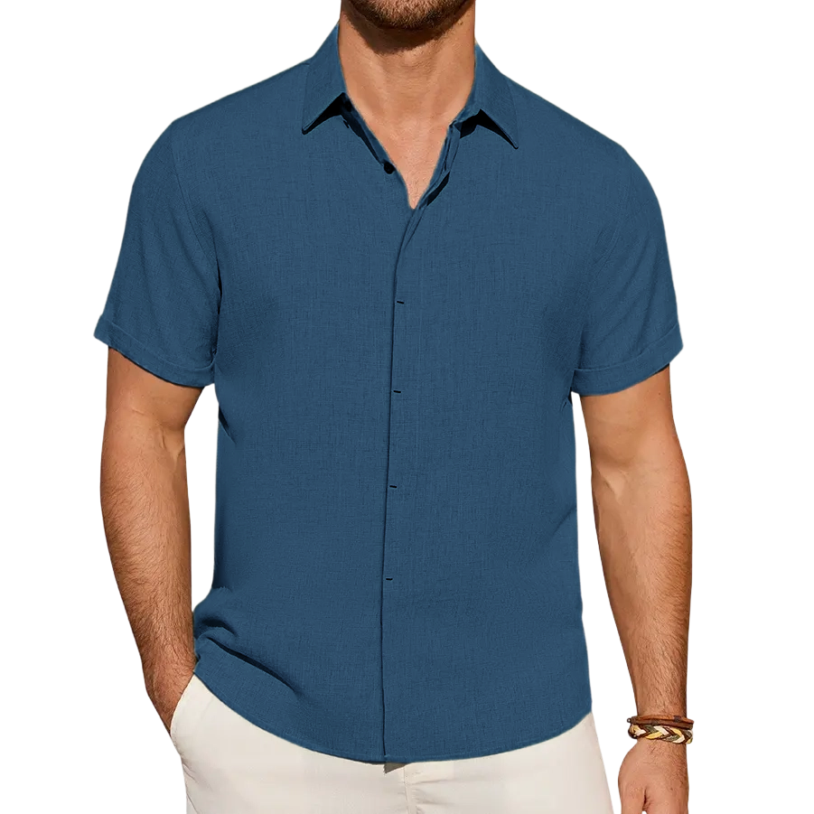 Men's Lightweight Linen Summer Button Shirt