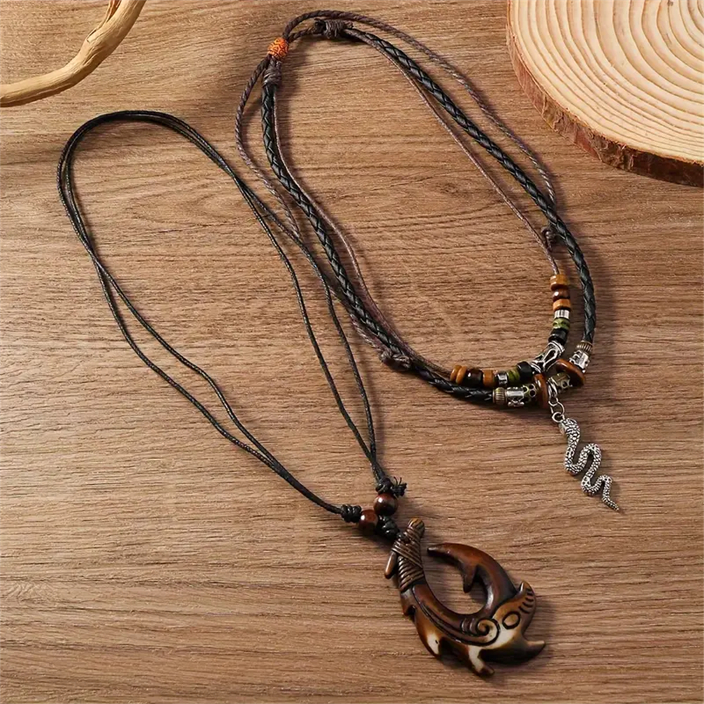 Japanese Ocean Fish Vintage Men's Necklace