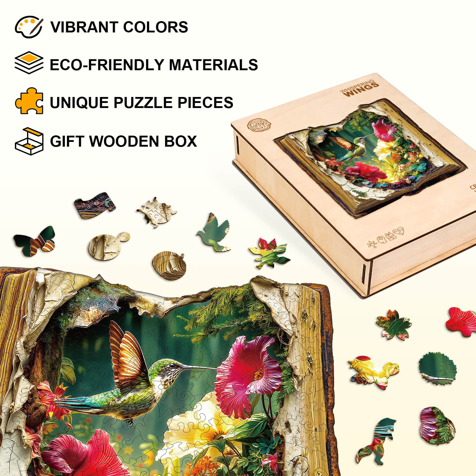 Whispering Wings Wooden Jigsaw Puzzle