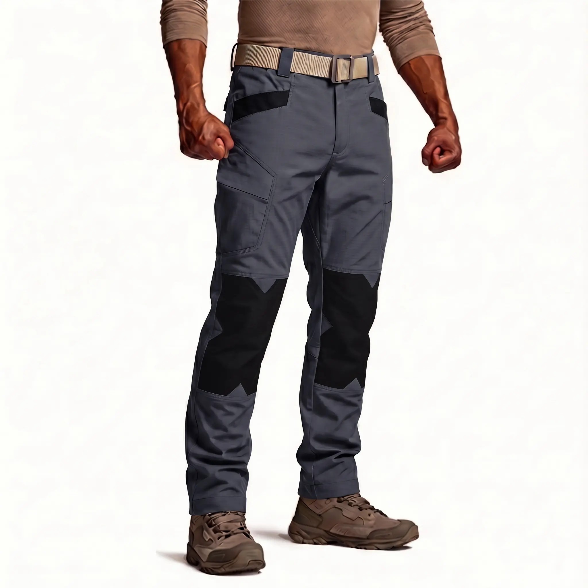 Men's Tactical Work Pants are equipped with a stretched waistband and pockets