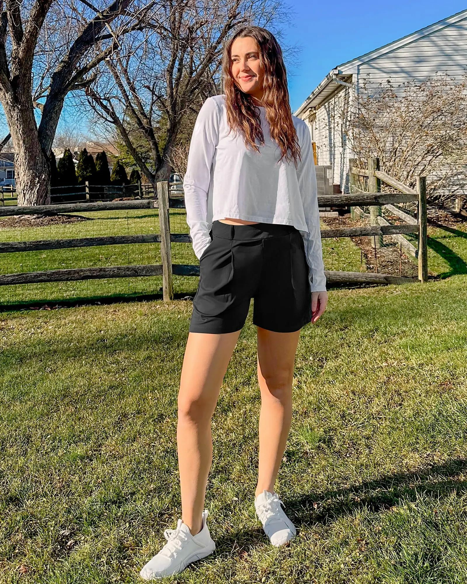 Shorts for Women Trendy High Waisted Casual Summer Shorts 2026 Athletic Shorts with Pockets Fit Outdoorfun