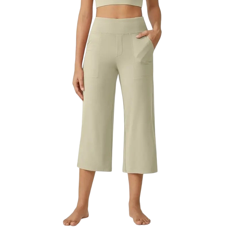 Capri Pants for Women Wide Leg Yoga Dress Cropped Pants Capri Leggings with Pockets for Casual Summer