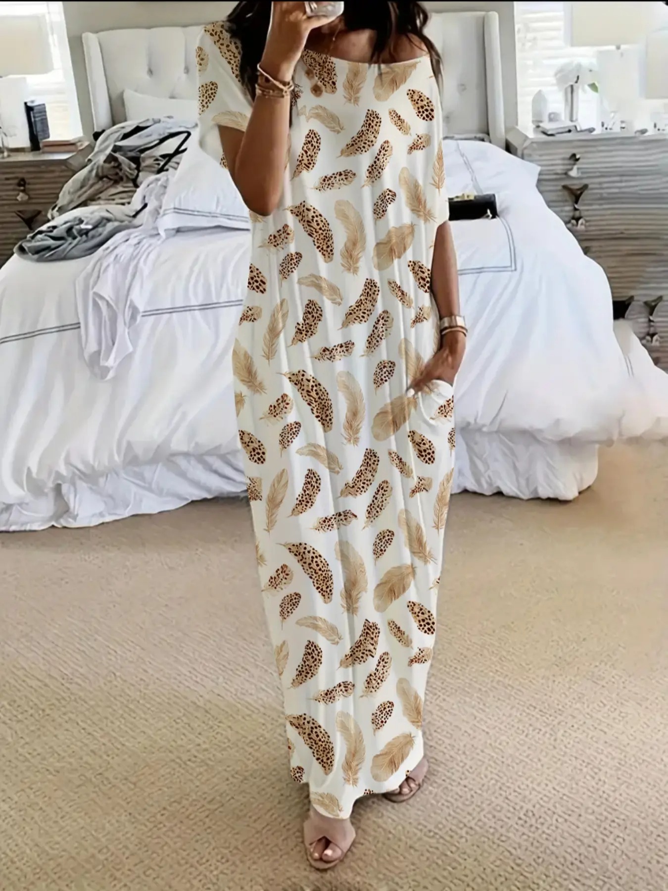 Women's Batwing Sleeve Lounge Dress