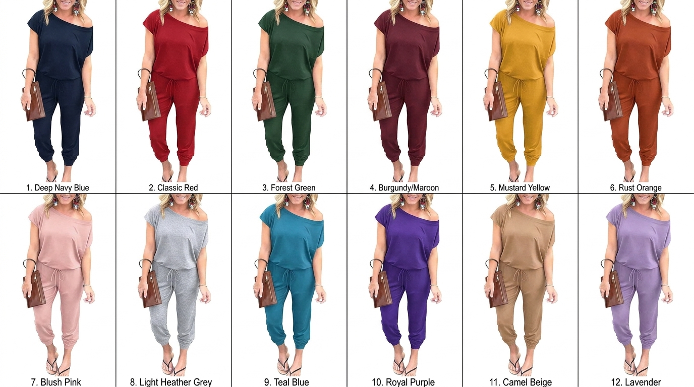 🌟 Women's Plus Size Off-Shoulder Jumpsuit - Comfortable & Stylish Casual Romper