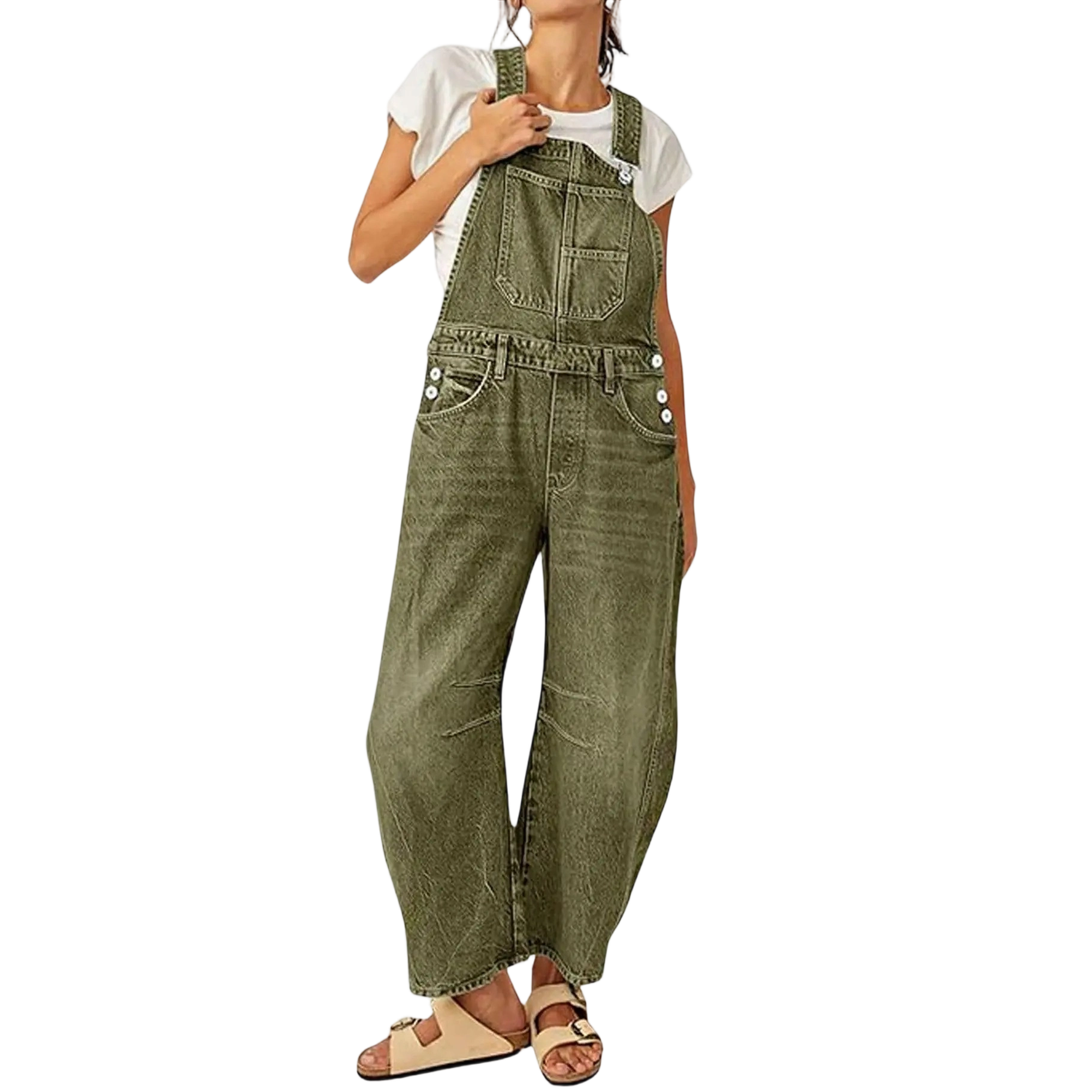 Women's Y2K Wide-Leg Denim Overalls