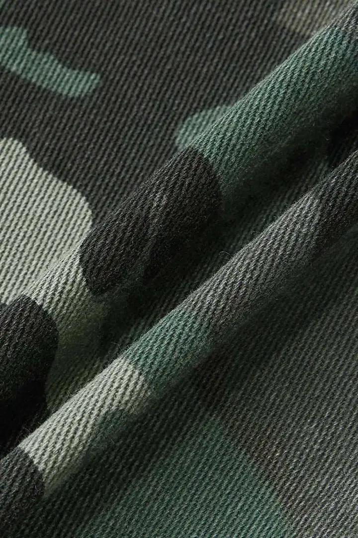 Stretchy Camo Print Mid Waist Straight Leg Capri Pants Summer Vibes