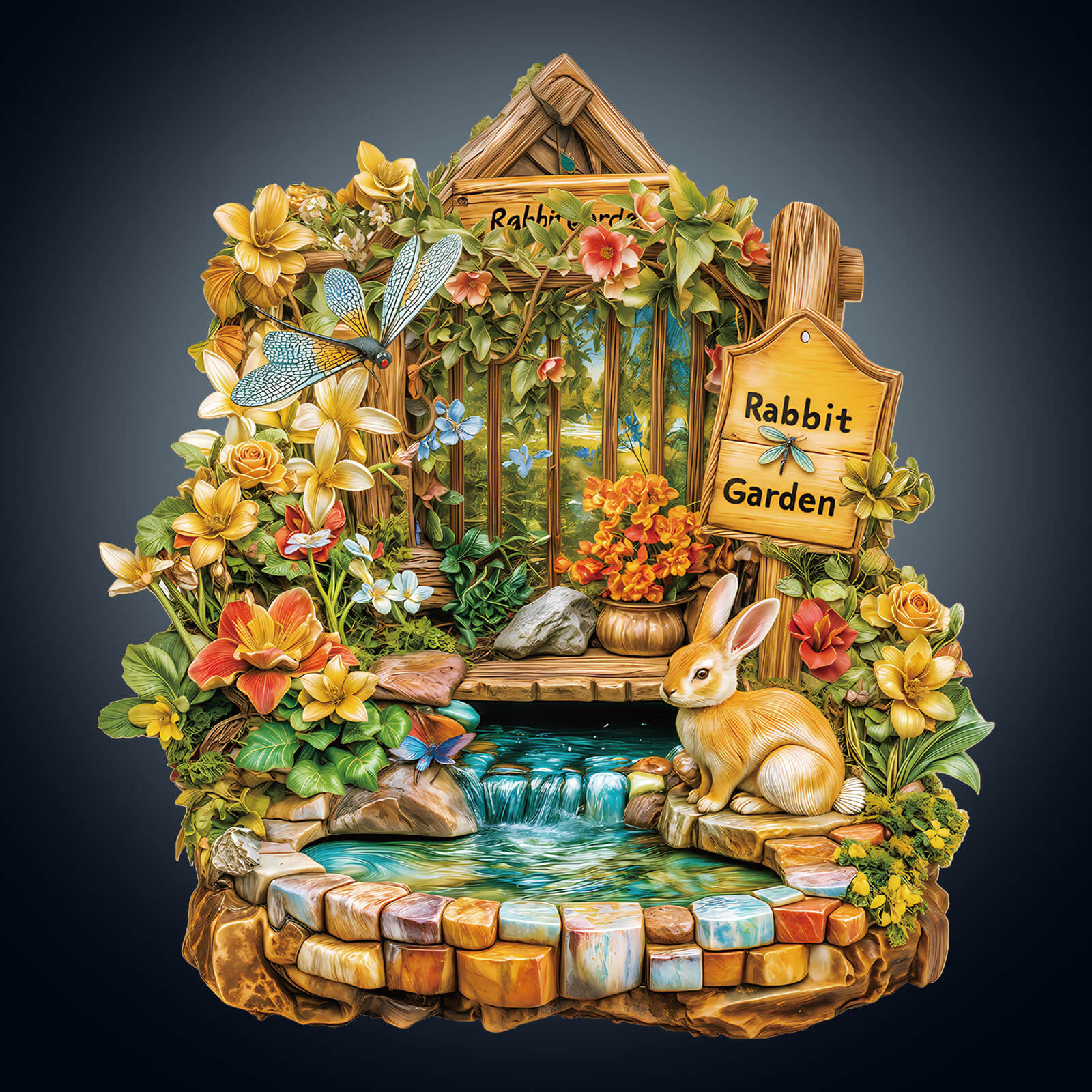 Rabbit Garden Wooden Jigsaw Puzzle