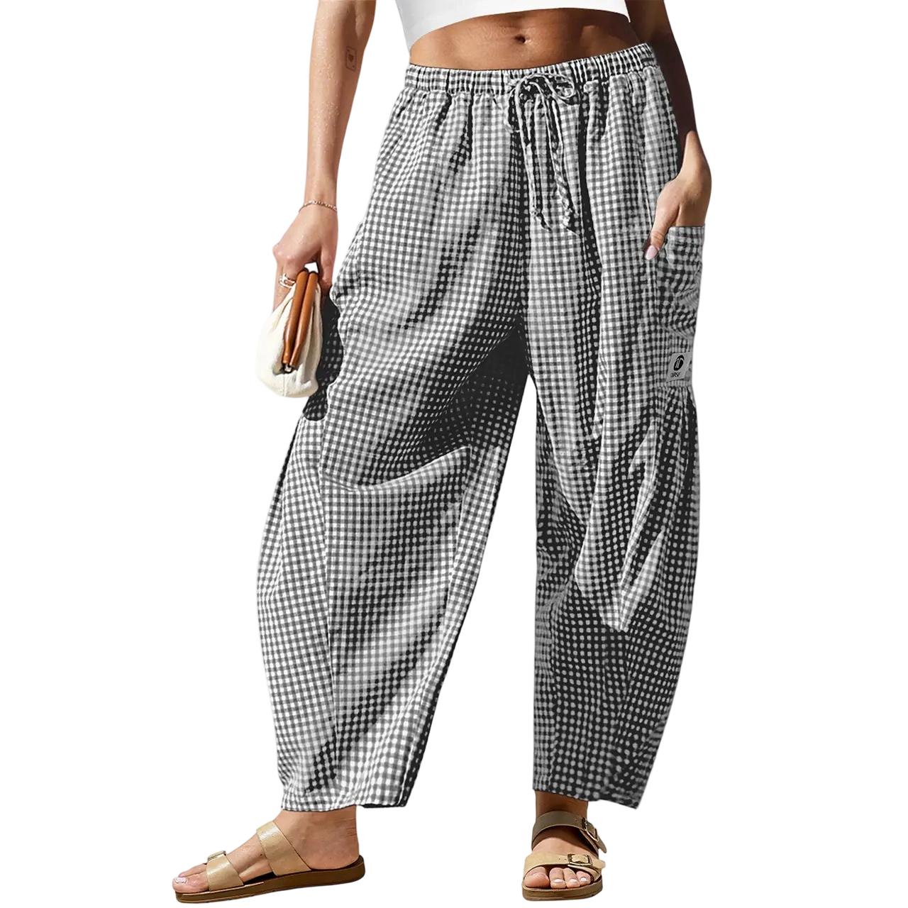 Women's SS26 Wide Leg Gingham Plaid Pants💐