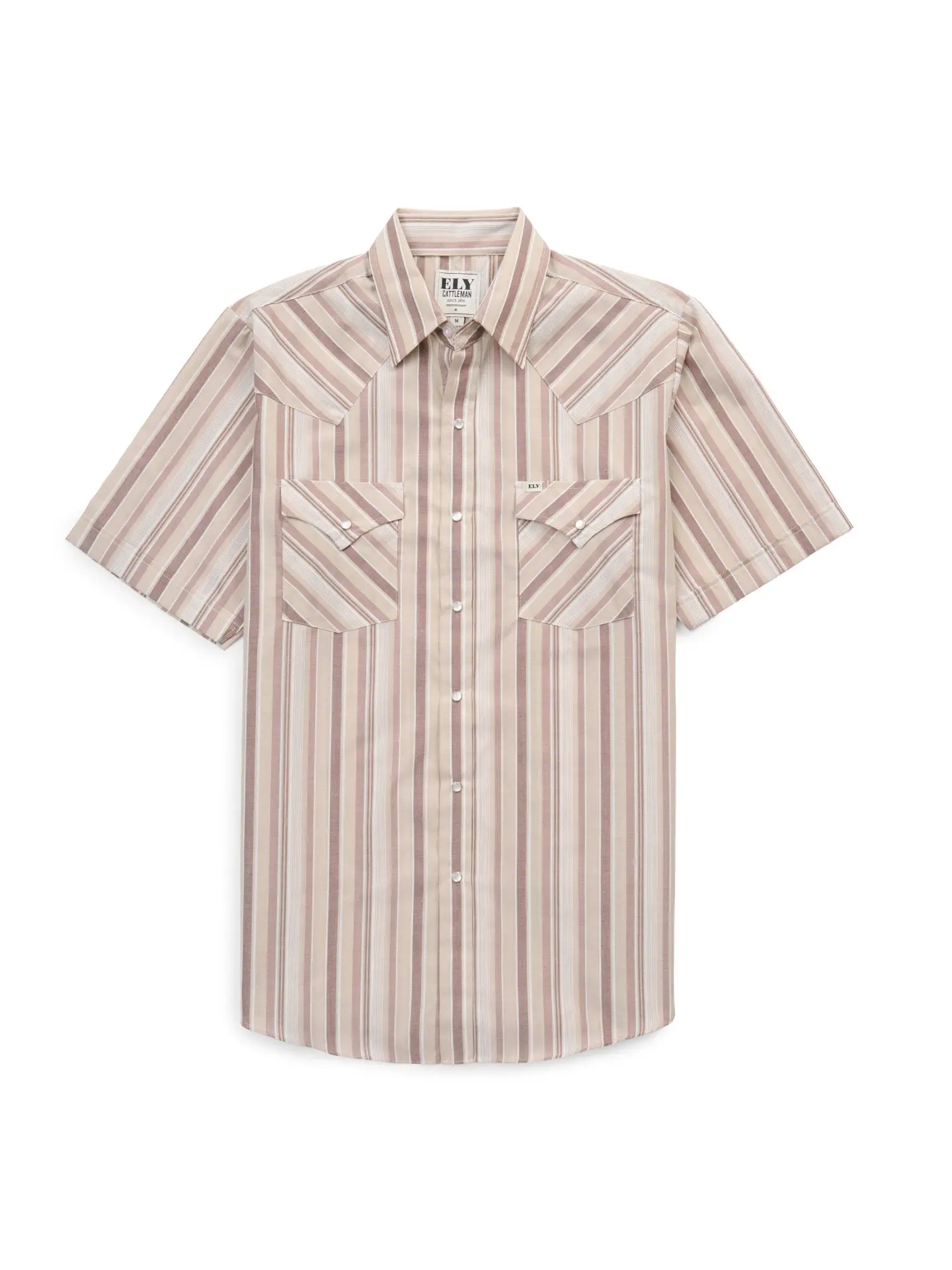 Men's Ely Cattleman Short Sleeve Stripe Western Snap Shirt