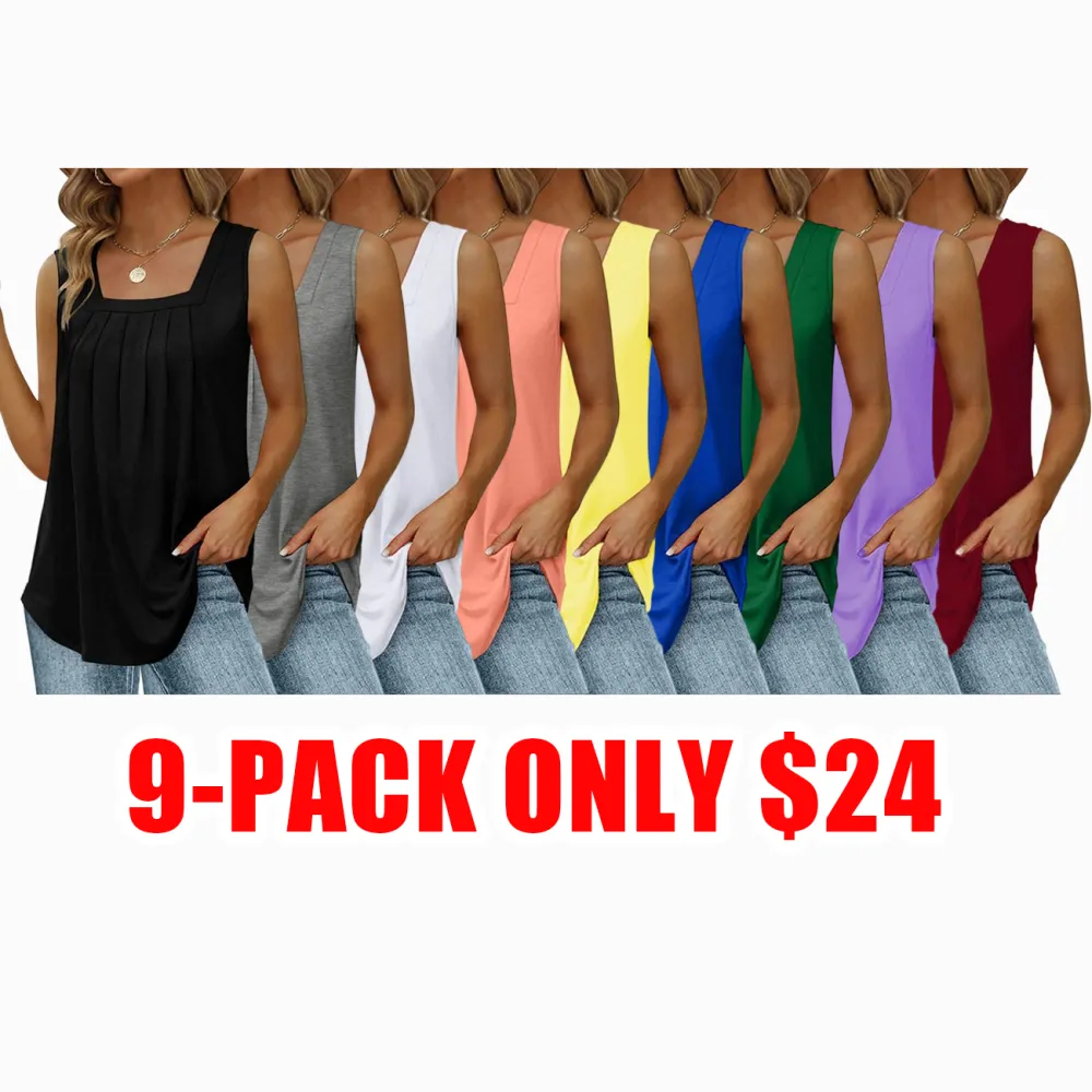 Women’s Loose Fit Summer Tank Top Sleeveless U Neck Casual Top