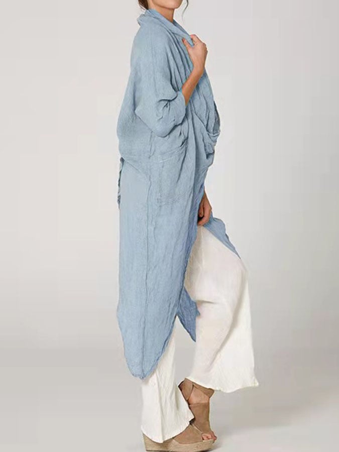 Cotton And Linen Slit Shirt  1997