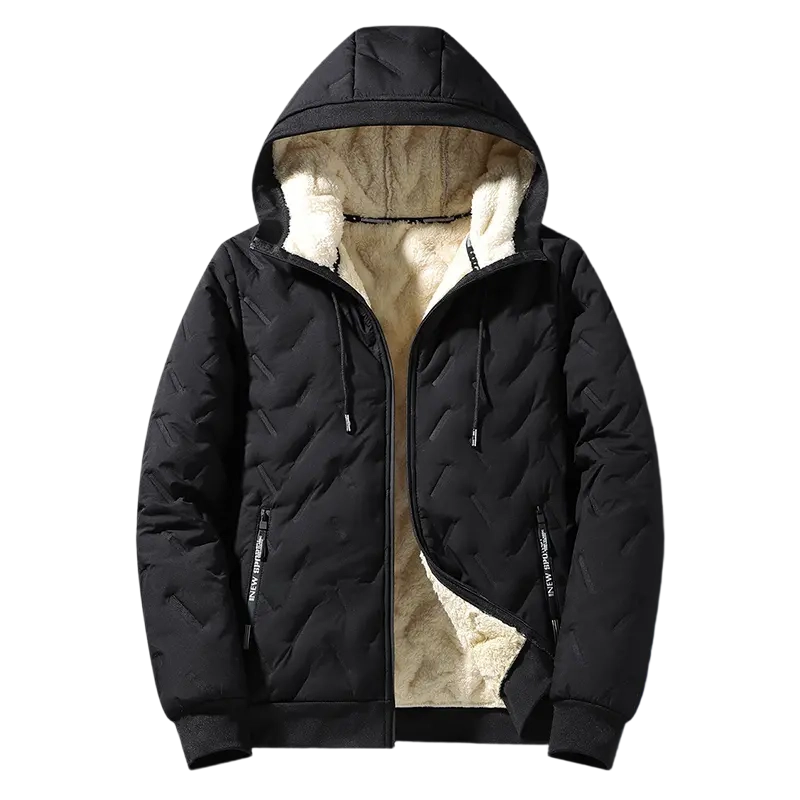 Men’s Hooded Cotton Winter Jacket with Fleece Lining (3-Pack)