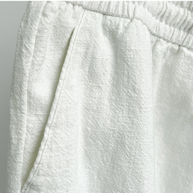Men's Vintage Elastic Waist Drawstring Casual Cotton Linen Pants