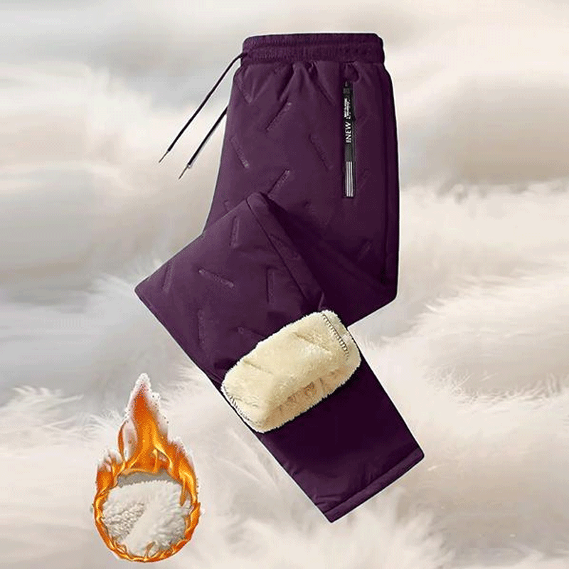Men's Warm Thermal Winter Pants with Zippered Pockets