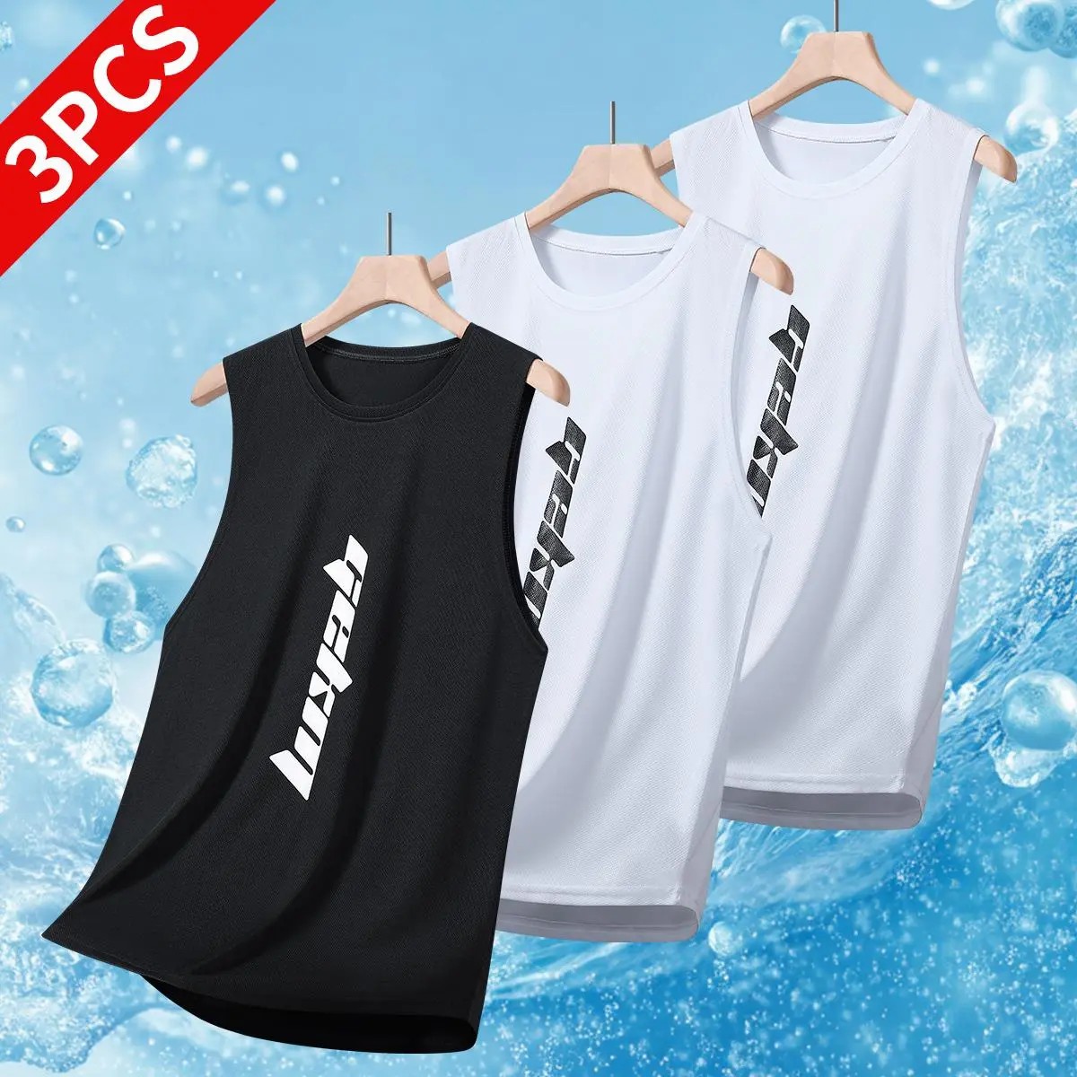 Men's Stylish Sleeveless Shirt - Perfect for Summer - Quick Dry & Breathable Letter Print Slightly Stretch Crew Neck Tank Top