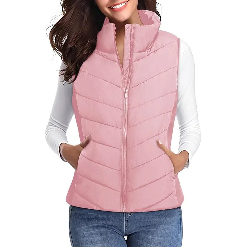Puffer Vest Women Sleeveless Zip Up Outerwear