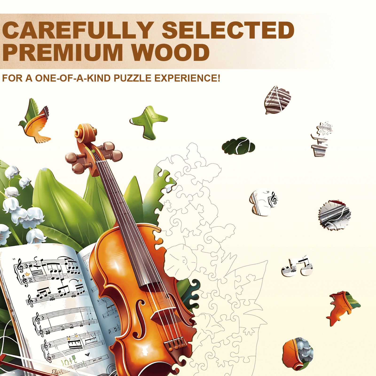 Violin and Verse Wooden Jigsaw Puzzle