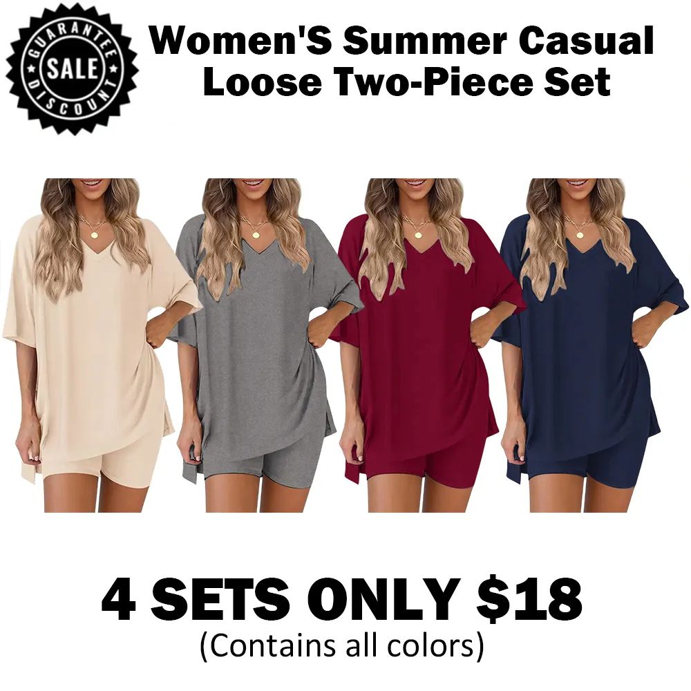 🔥Women's Casual Loose Two-Piece Set (With pocket)🔥8-Pack - All Colors Included, Only $24