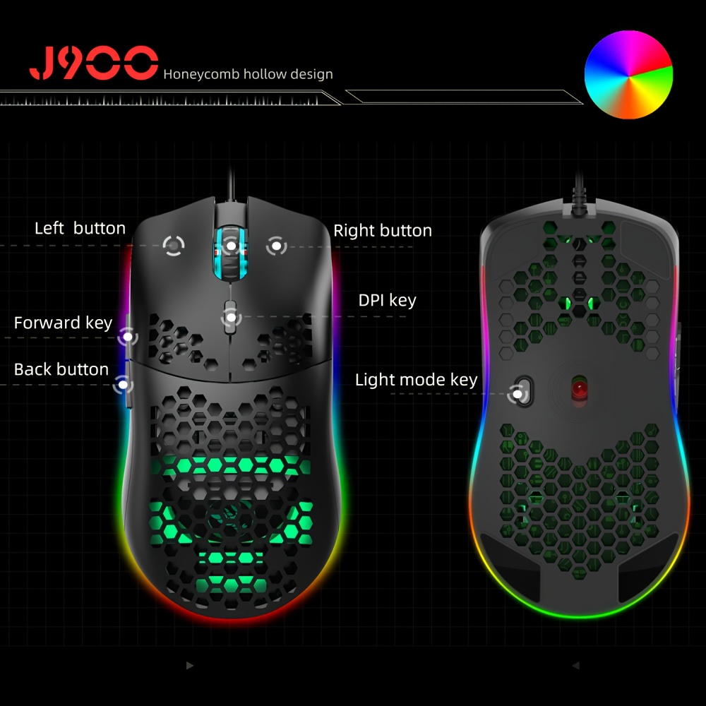 Wired Gaming With RGB Lighting Mouse
